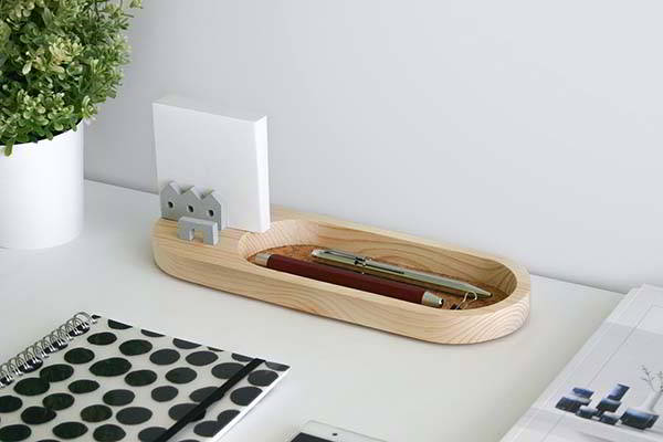 Handmade Wooden Desktop Organizer with Phone Holder