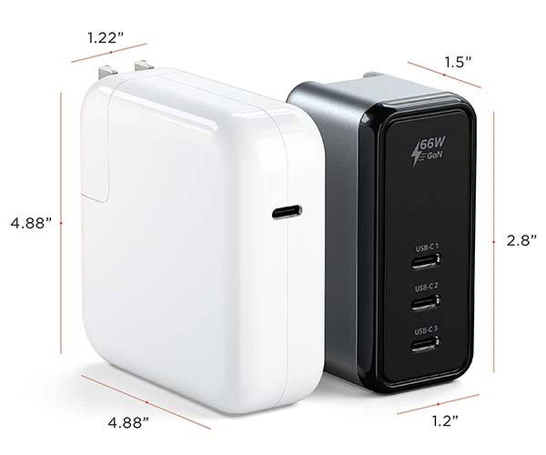 Satechi 66W USB-C GaN Wall Charger with 3 Ports