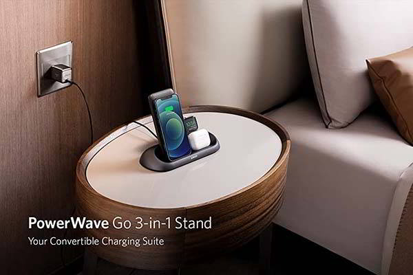 Anker PowerWave Go 3-In-1 Wireless Charging Station with Detachable Power Bank and Apple Watch Charger