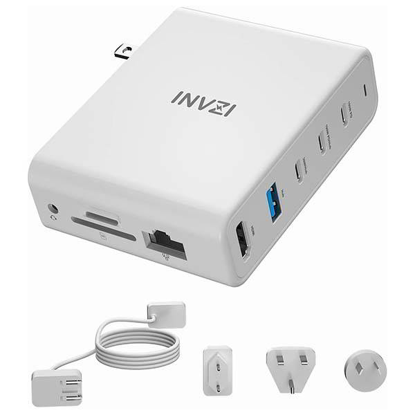 INVZI USB-C Hub and GaN Charger with 100W PD