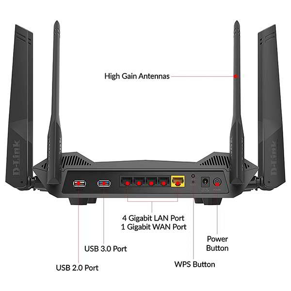 D-Link DIR-X5460-US AX5400 WiFi 6 Router Supports Alexa & Google Assistant