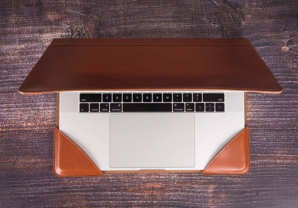 Handmade Leather MacBook Pro Case with Initial Engraving