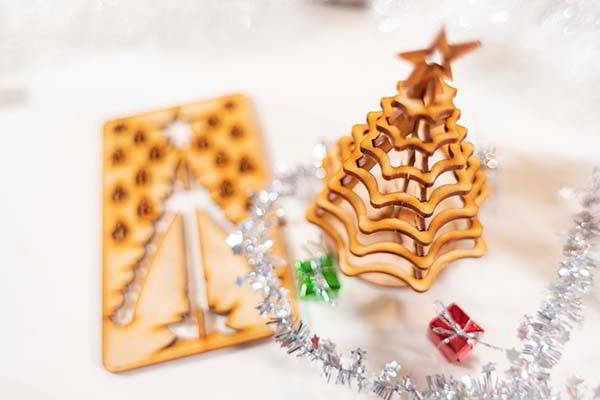 Handmade Wooden Desktop Christmas Tree Kit