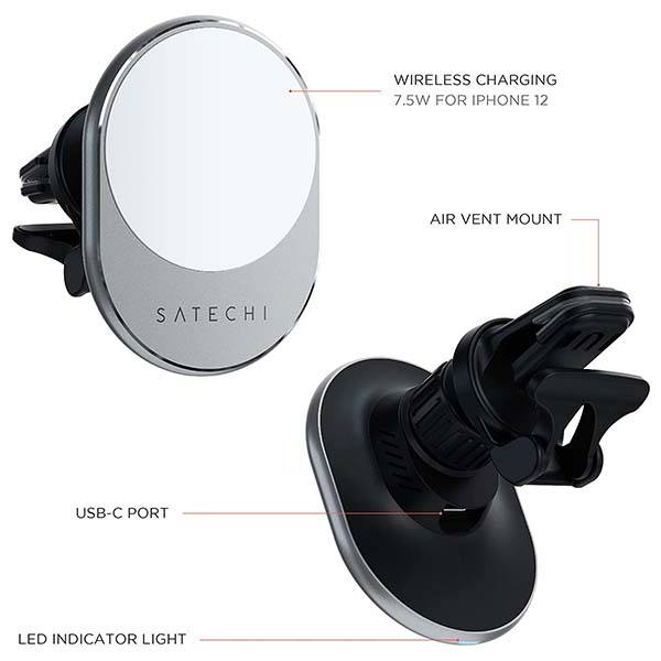 Satechi Magnetic Wireless Car Charger with Air Vent Mount