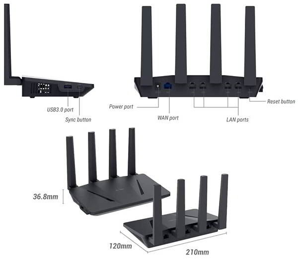 GL.iNet Flint (GL-AX1800) Dual Band WiFi 6 Router Supports 30+ VPN Services 