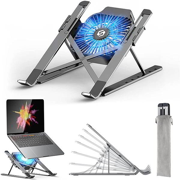 The Aluminum Foldable Laptop Stand with Detachable Cooling Fan