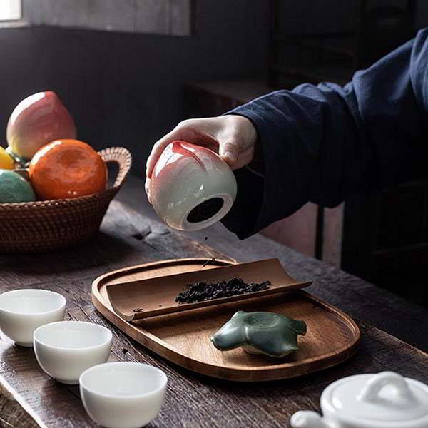 Handmade Fruit Shaped Ceramic Tea Canisters