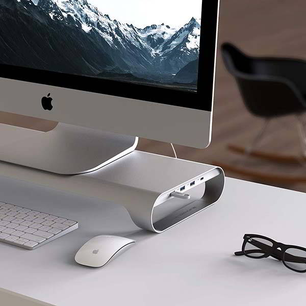 Monitormate ProBASE Classic Aluminum Monitor Stand with USB Hub and Storage Drawer