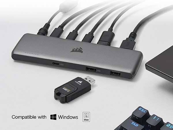 Corsair USB100 Expansion USB-C Hub with 7 Ports