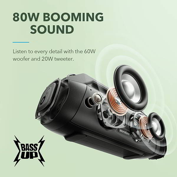 Anker Soundcore Motion Boom Plus Outdoor Portable Bluetooth Speaker with IP67 Waterproof Rating