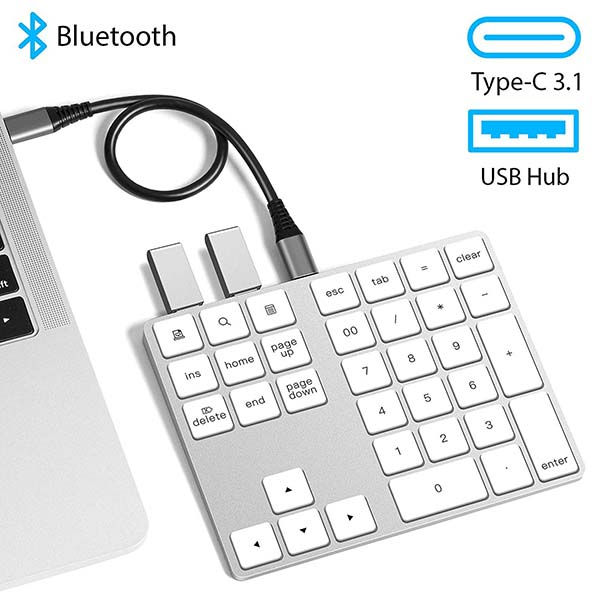 thumbnail image 2 of JOMAA 36keys Bluetooth Numeric Keypad Wireless Rechargeable Numpad 2 of 13